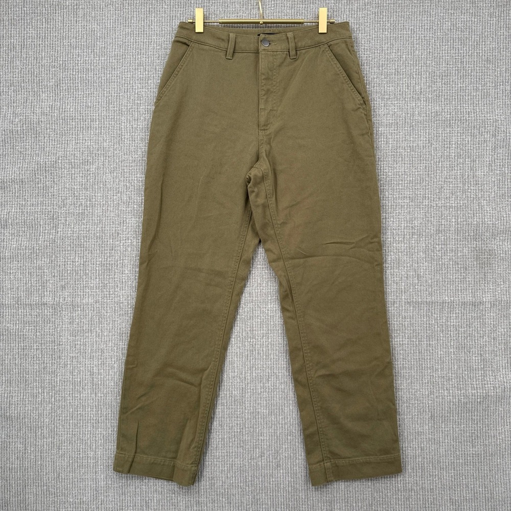 Quince Olive Green Tan Pants Sz 6 Womens Straight Leg Trousers Khakis Preppy‎